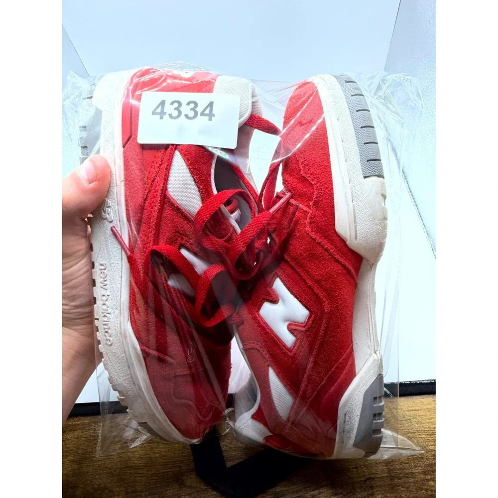 New Balance 550 Suede Pack BB550VND Mens 8.5 Sneaker Team Red Lace Up Shoes